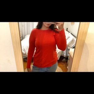 Red Slim Fitted Long Sleeve